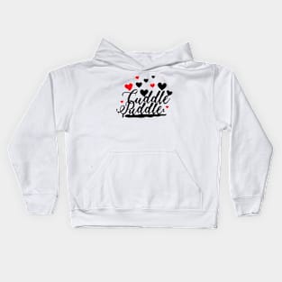 Cuddle Puddle with Red Hearts Kids Hoodie